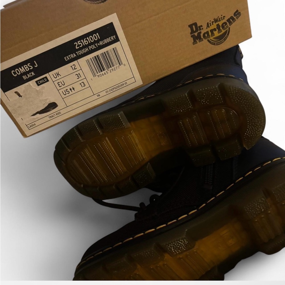 Dr. Martens Black Kids Boots - Picture 2 of 5